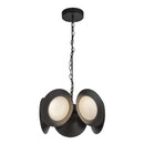 Cleo 16-in Black/Opal Glass LED Chandelier - CH77916-BK/OP-UNV