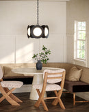 Cleo 16-in Black/Opal Glass LED Chandelier - CH77916-BK/OP-UNV