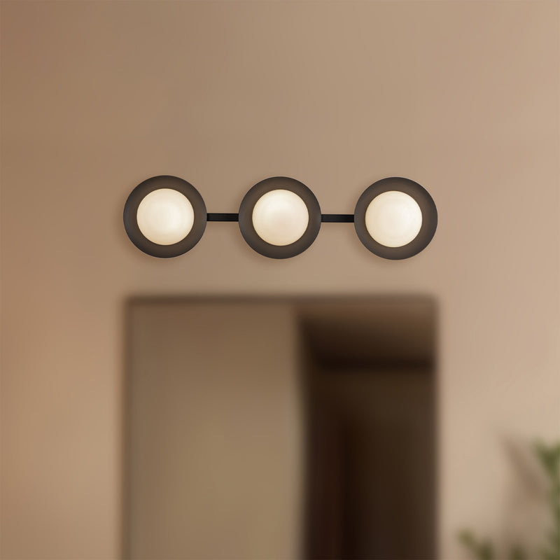 Cleo 23-in Black/Opal Glass LED Vanity Light - VL77923-BK/OP