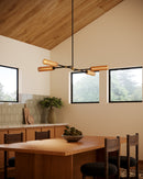 Colby 52-in Matte Black/Tan Jute Socket Linear Pendant - LP491452MBTJ