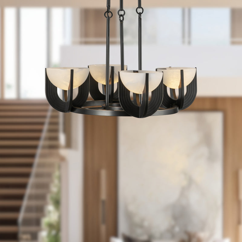 Colette 22-in Urban Bronze/Alabaster LED Chandelier - CH362423UBAR-UNV