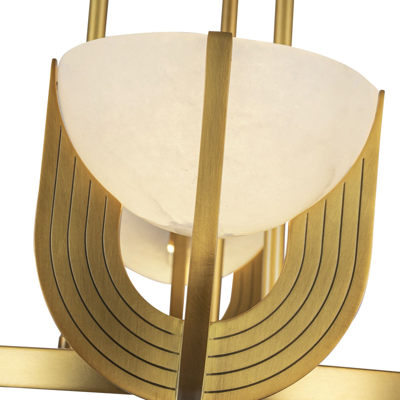 Colette 22-in Vintage Brass/Alabaster LED Chandelier - CH362423VBAR-UNV