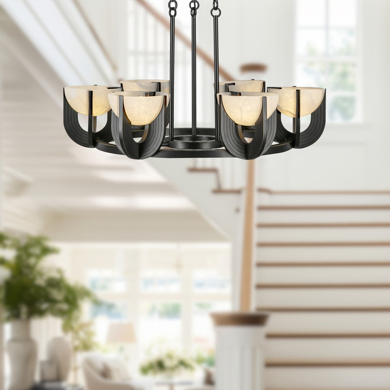 Colette 27-in Urban Bronze/Alabaster LED Chandelier - CH362627UBAR-UNV