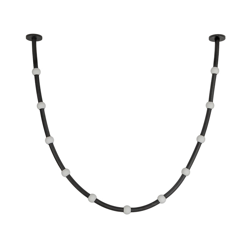 Corda 10-ft Black/Opal Glass LED Pendant - PD39310-BK/OP-UNV-010-RT