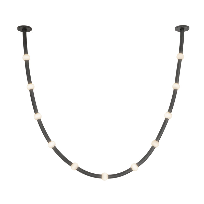 Corda 10-ft Black/Opal Glass LED Pendant - PD39310-BK/OP-UNV-010-RT