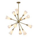 Cosmo 39-in Brushed Gold/Glossy Ribbed Opal Glass Socket Chandelier - CH462039BGGR