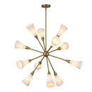 Cosmo 39-in Brushed Gold/Glossy Ribbed Opal Glass Socket Chandelier - CH462039BGGR