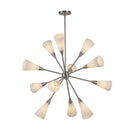 Cosmo 39-in Brushed Nickel/Glossy Ribbed Opal Glass Socket Chandelier - CH462039BNGR