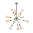 Cosmo 39-in Brushed Nickel/Glossy Ribbed Opal Glass Socket Chandelier - CH462039BNGR