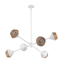 Daphne 38-in White/Brown Cotton Rope 6 Lights Chandelier - CH633638WHBR