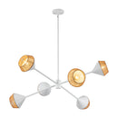 Daphne 38-in White/Brown Cotton Rope 6 Lights Chandelier - CH633638WHBR