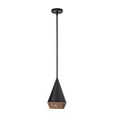 Daphne 7-in Matte Black/Brown Cotton Rope 1 Light Pendant - PD633107MBBR