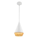 Daphne 7-in White/Brown Cotton Rope 1 Light Pendant - PD633107WHBR
