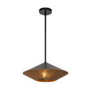 Daphne 15-in Matte Black/Brown Cotton Rope 1 Light Pendant - PD633215MBBR