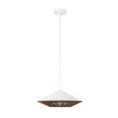 Daphne 15-in White/Brown Cotton Rope 1 Light Pendant - PD633215WHBR