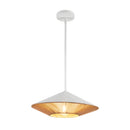 Daphne 15-in White/Brown Cotton Rope 1 Light Pendant - PD633215WHBR