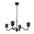 Effie 27-in Matte Black/Opal Glass Socket Chandelier - CH558427MBOP