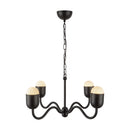 Effie 27-in Matte Black/Opal Glass Socket Chandelier - CH558427MBOP