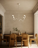 Effie 39-in Antique White/Opal Glass Socket Chandelier - CH558439AWOP