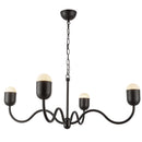 Effie 39-in Matte Black/Opal Glass Socket Chandelier - CH558439MBOP