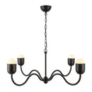 Effie 39-in Matte Black/Opal Glass Socket Chandelier - CH558439MBOP