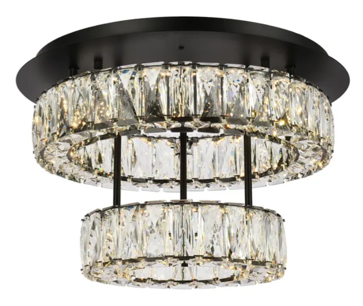 Monroe Crystal LED semi flush - 3503F18L2BK