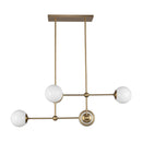Fiore 42-in Brushed Gold/Glossy Opal Glass 4 Lights Chandelier - CH407342BGGO