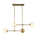Fiore 42-in Brushed Gold/Glossy Opal Glass 4 Lights Chandelier - CH407342BGGO