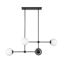 Fiore 42-in Matte Black/Glossy Opal Glass 4 Lights Chandelier - CH407342MBGO