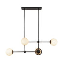 Fiore 42-in Matte Black/Glossy Opal Glass 4 Lights Chandelier - CH407342MBGO