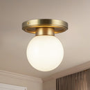 Fiore 6-in Brushed Gold/Glossy Opal Glass 1 Light Semi-Flush - SF407306BGGO
