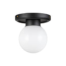 Fiore 6-in Matte Black/Glossy Opal Glass 1 Light Semi-Flush - SF407306MBGO