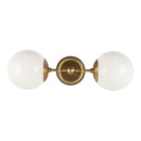 Fiore 18-in Brushed Gold/Glossy Opal Glass 2 Lights Wall Vanity - WV407618BGGO