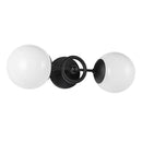 Fiore 18-in Matte Black/Glossy Opal Glass 2 Lights Wall Vanity - WV407618MBGO