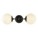 Fiore 18-in Matte Black/Glossy Opal Glass 2 Lights Wall Vanity - WV407618MBGO