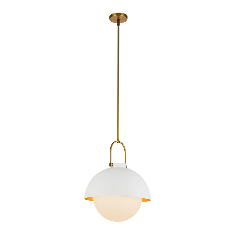 Harper 16-in White/Opal Glass Socket Pendant - PD507216WHOP