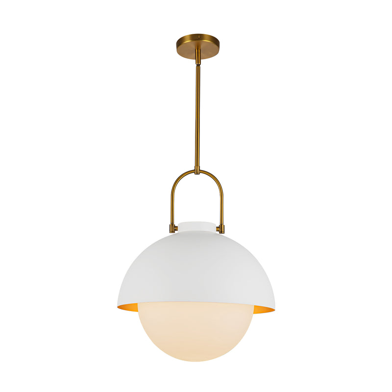 Harper 16-in White/Opal Glass Socket Pendant - PD507216WHOP