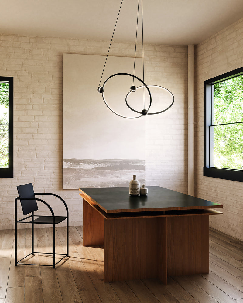 Isho 2 Head Black LED Chandelier - CH17702-BK-UNV