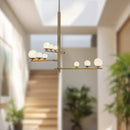 Juniper 3 Head Brushed Gold/Opal Glass LED Chandelier - CH55524-BG/OP-UNV