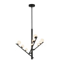 Juniper 3 Head Black/Opal Glass LED Chandelier - CH55524-BK/OP-UNV