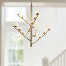Juniper 5 Head Brushed Gold/Opal Glass LED Chandelier - CH55530-BG/OP-UNV
