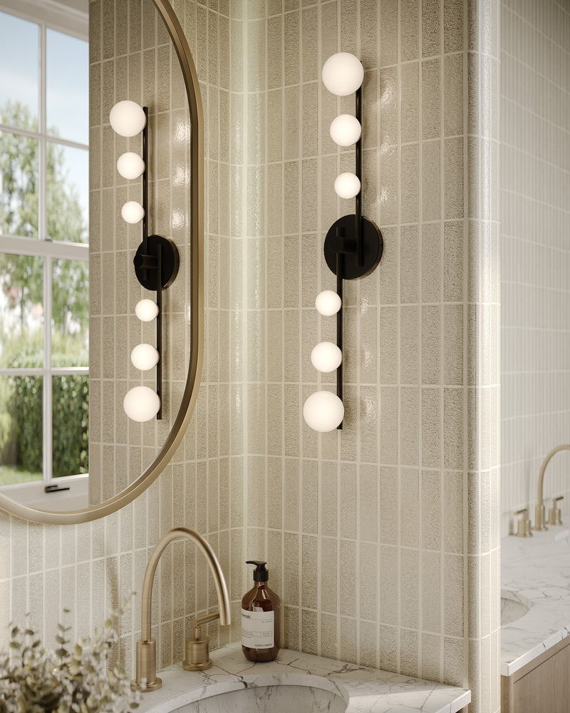 Juniper 29-in Black/Opal Glass LED Vanity - VL55529-BK/OP