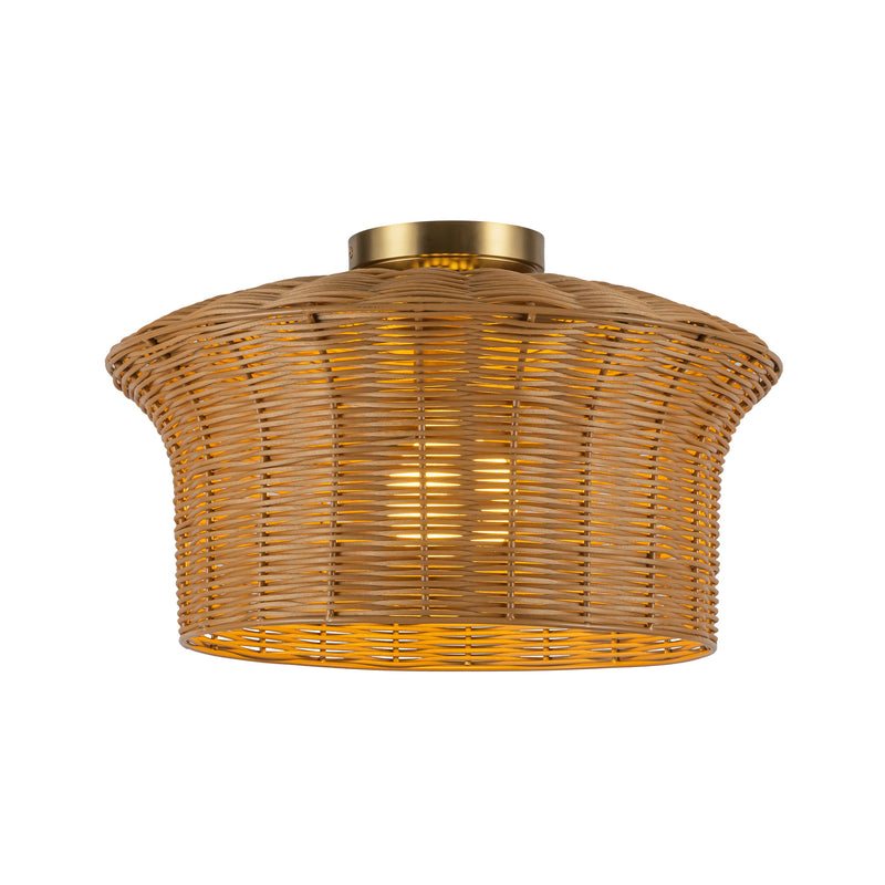 Kai 16-in Brushed Gold Socket Semi-Flush Mount - SF641016BG