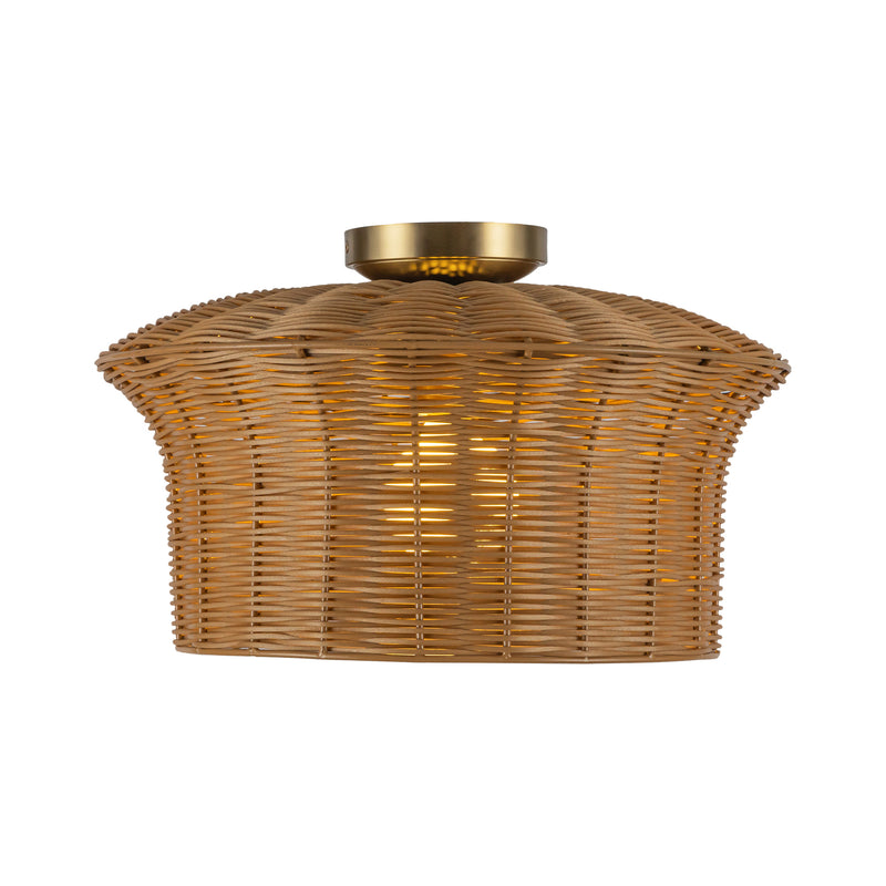 Kai 16-in Brushed Gold Socket Semi-Flush Mount - SF641016BG