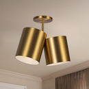 Keiko 14-in Brushed Gold 2 Lights Semi-Flush - SF58814-BG
