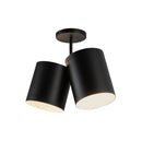 Keiko 14-in Black 2 Lights Semi-Flush - SF58814-BK
