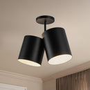 Keiko 14-in Black 2 Lights Semi-Flush - SF58814-BK
