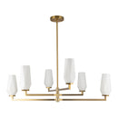 Krysta 35-in Brushed Gold/Opal Glass 6 Lights Chandelier - CH424135BGOP