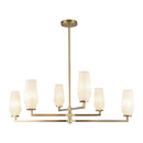 Krysta 35-in Brushed Gold/Opal Glass 6 Lights Chandelier - CH424135BGOP