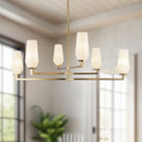 Krysta 35-in Brushed Gold/Opal Glass 6 Lights Chandelier - CH424135BGOP